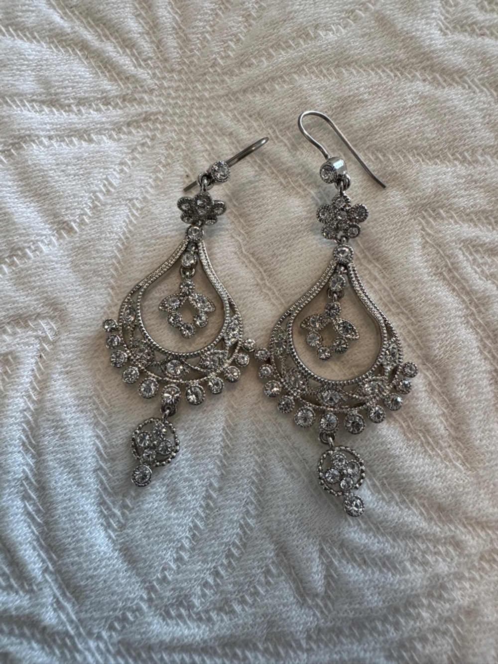 Monet Crystal Teardrop Dangle Earrings - Elegant Women's Jewelry